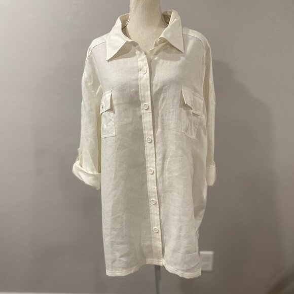 NWT 100% Linen Button Up Blouse 3XL - Picture 6 of 8